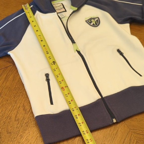 Y2K Aeropostale Blue and White Track Jacket Full-Zipper - Picture 5 of 8